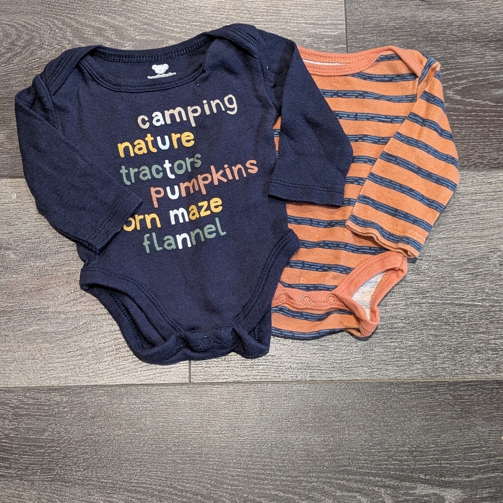 Koala Kids Blue and Orange Bodysuit Striped One Piece